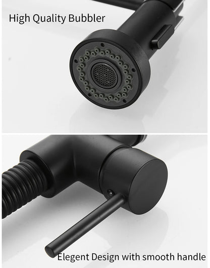 Kitchen Faucets Black Stainless Steel Faucets for Kitchen Sink Pull Out Spring Spout Mixers Tap Hot Cold Water Crane 866053R