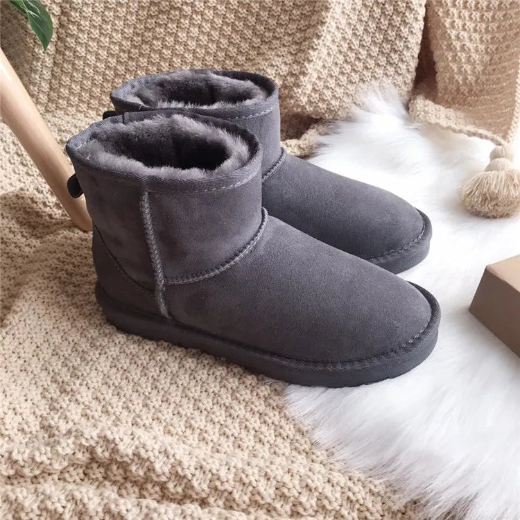 Snow Boots Women Waterproof Australia Winter Warm Shoes Non-slip Rubber Sole 100% Genuine Cowhide Leather Big Size Wholesale