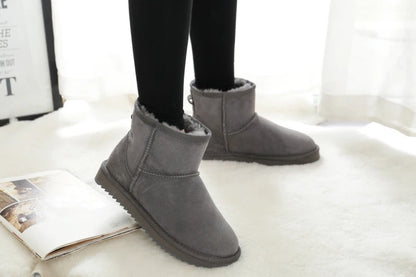 Snow Boots Women Waterproof Australia Winter Warm Shoes Non-slip Rubber Sole 100% Genuine Cowhide Leather Big Size Wholesale
