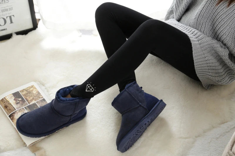 Snow Boots Women Waterproof Australia Winter Warm Shoes Non-slip Rubber Sole 100% Genuine Cowhide Leather Big Size Wholesale
