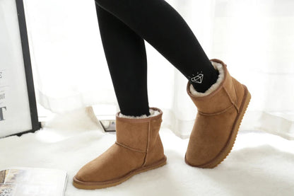 Snow Boots Women Waterproof Australia Winter Warm Shoes Non-slip Rubber Sole 100% Genuine Cowhide Leather Big Size Wholesale