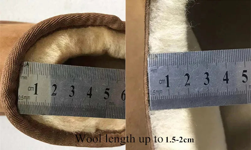 Snow Boots Women Waterproof Australia Winter Warm Shoes Non-slip Rubber Sole 100% Genuine Cowhide Leather Big Size Wholesale