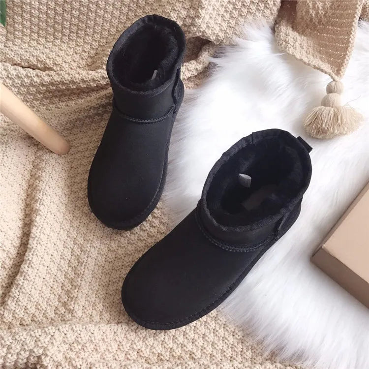 Snow Boots Women Waterproof Australia Winter Warm Shoes Non-slip Rubber Sole 100% Genuine Cowhide Leather Big Size Wholesale