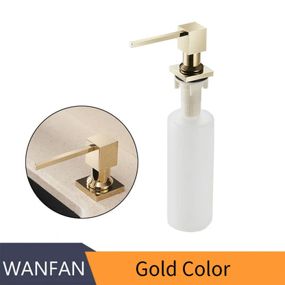 Deck Mounted Kitchen Soap Dispensers Square Pump Chrome Finished Soap Dispensers for Kitchen Built in Counter top Dispenser 2306
