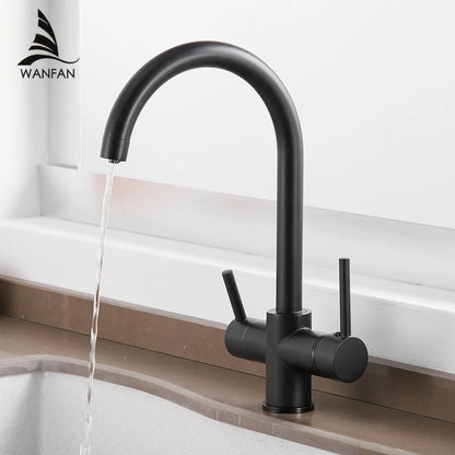 Black Kitchen Faucets Waterfilter Taps Kitchen Faucets Mixer Drinking Water Filter Faucet Kitchen Sink Tap Water Tap WF-0180
