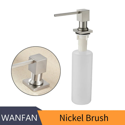 Deck Mounted Kitchen Soap Dispensers Square Pump Chrome Finished Soap Dispensers for Kitchen Built in Counter top Dispenser 2306