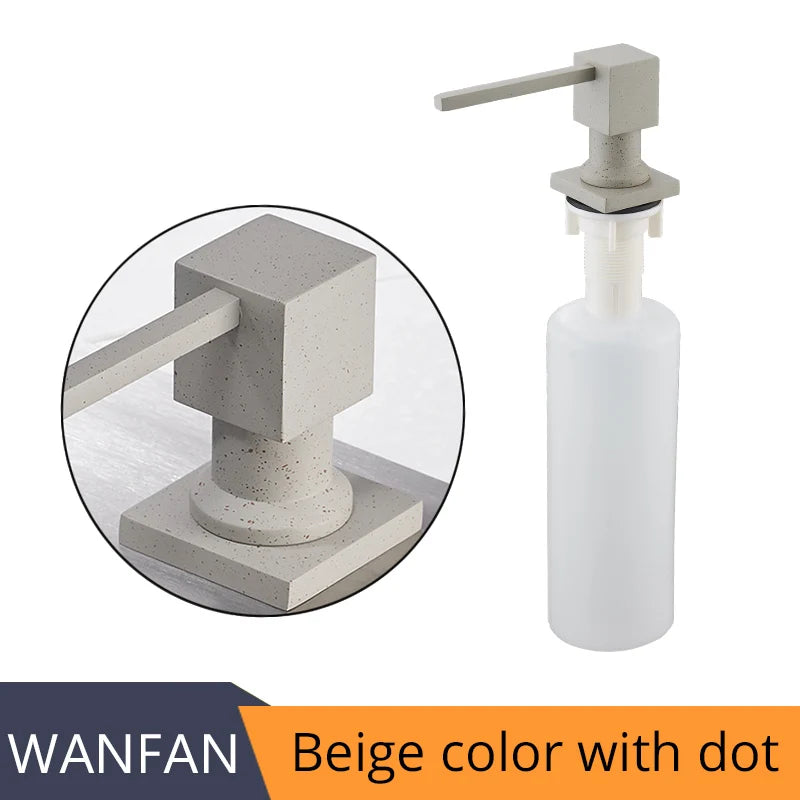 Deck Mounted Kitchen Soap Dispensers Square Pump Chrome Finished Soap Dispensers for Kitchen Built in Counter top Dispenser 2306