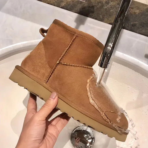 Snow Boots Women Waterproof Australia Winter Warm Shoes Non-slip Rubber Sole 100% Genuine Cowhide Leather Big Size Wholesale