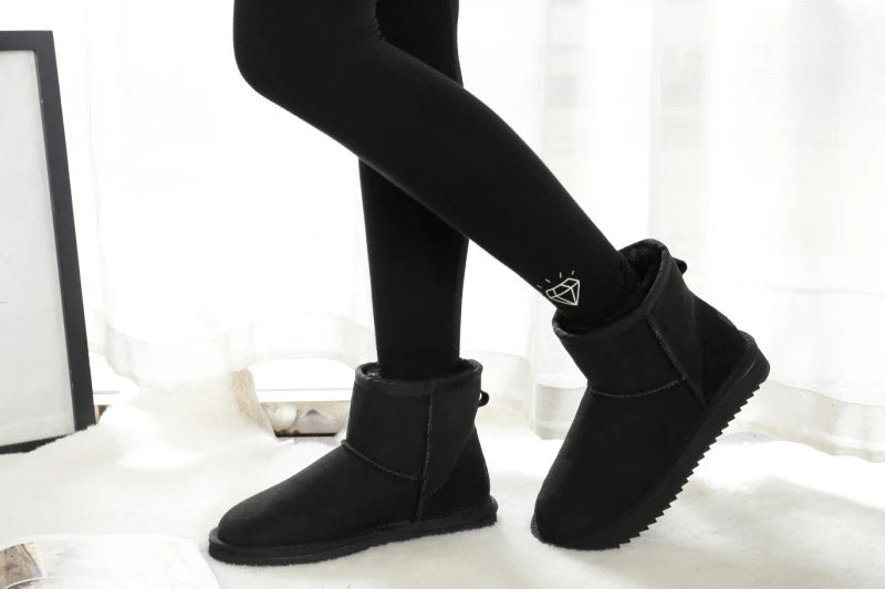 Snow Boots Women Waterproof Australia Winter Warm Shoes Non-slip Rubber Sole 100% Genuine Cowhide Leather Big Size Wholesale