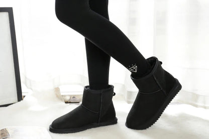 Snow Boots Women Waterproof Australia Winter Warm Shoes Non-slip Rubber Sole 100% Genuine Cowhide Leather Big Size Wholesale
