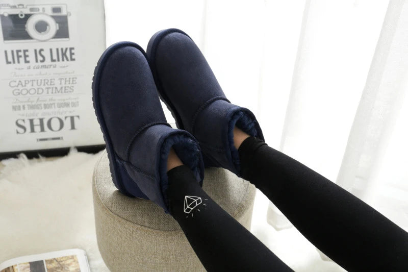 Snow Boots Women Waterproof Australia Winter Warm Shoes Non-slip Rubber Sole 100% Genuine Cowhide Leather Big Size Wholesale
