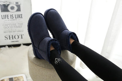 Snow Boots Women Waterproof Australia Winter Warm Shoes Non-slip Rubber Sole 100% Genuine Cowhide Leather Big Size Wholesale