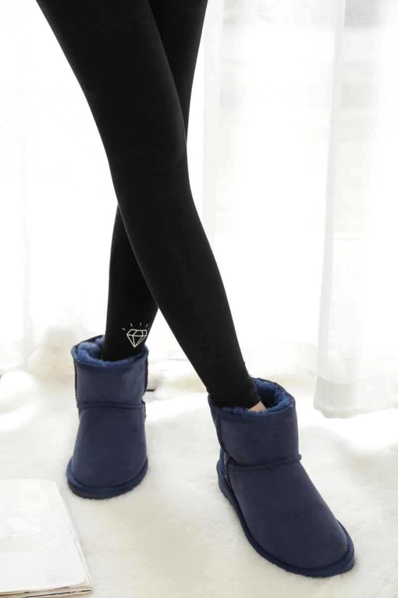 Snow Boots Women Waterproof Australia Winter Warm Shoes Non-slip Rubber Sole 100% Genuine Cowhide Leather Big Size Wholesale