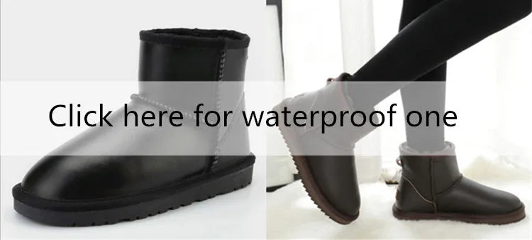 Snow Boots Women Waterproof Australia Winter Warm Shoes Non-slip Rubber Sole 100% Genuine Cowhide Leather Big Size Wholesale