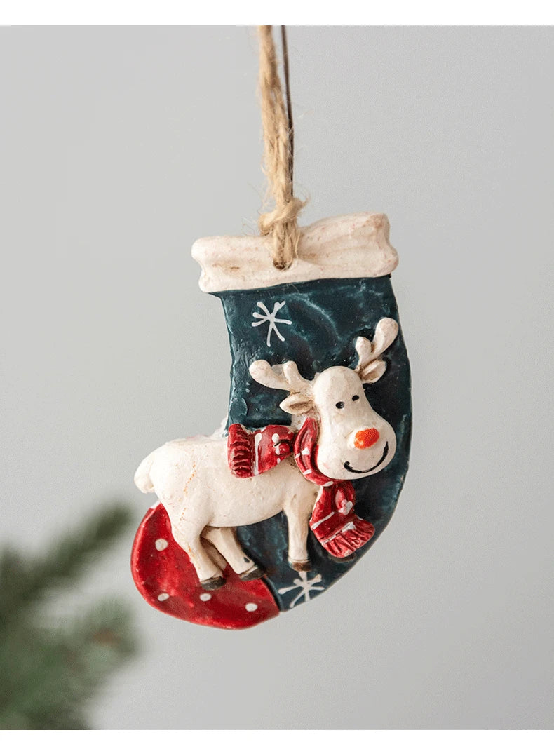 2022 Christmas Tree Decorations Christmas Resin Pendant Ornaments Home Decor DIY Kids Toys Gifts DIY Handmade Jewelry
