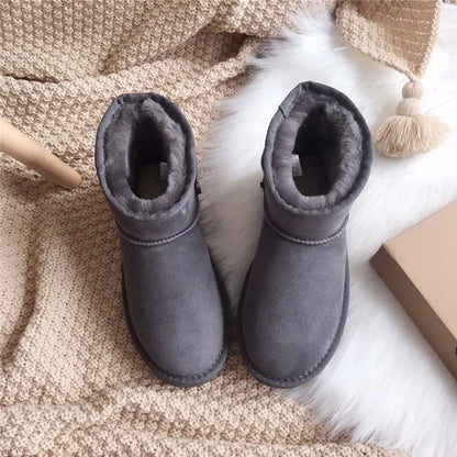 Snow Boots Women Waterproof Australia Winter Warm Shoes Non-slip Rubber Sole 100% Genuine Cowhide Leather Big Size Wholesale