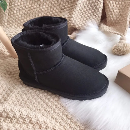 Snow Boots Women Waterproof Australia Winter Warm Shoes Non-slip Rubber Sole 100% Genuine Cowhide Leather Big Size Wholesale