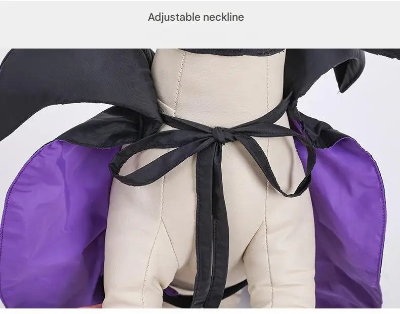 Halloween Dog Cat Costume Hooded Cloak Maleficent Velvet Cape Adjustable Cosplay Party Dress Apparel Funny Witch Holiday Pet