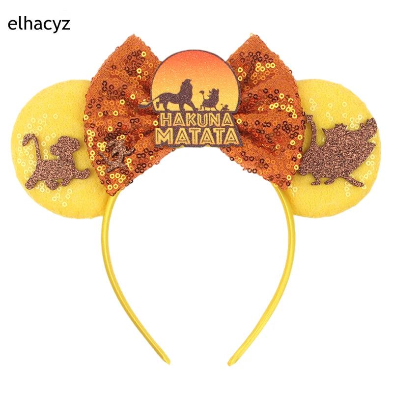 New Christmas Halloween Mouse Ears Headband Cartoon Sequin Bows Headband Birthday Party Princess Cosplay Costume For Women Adult