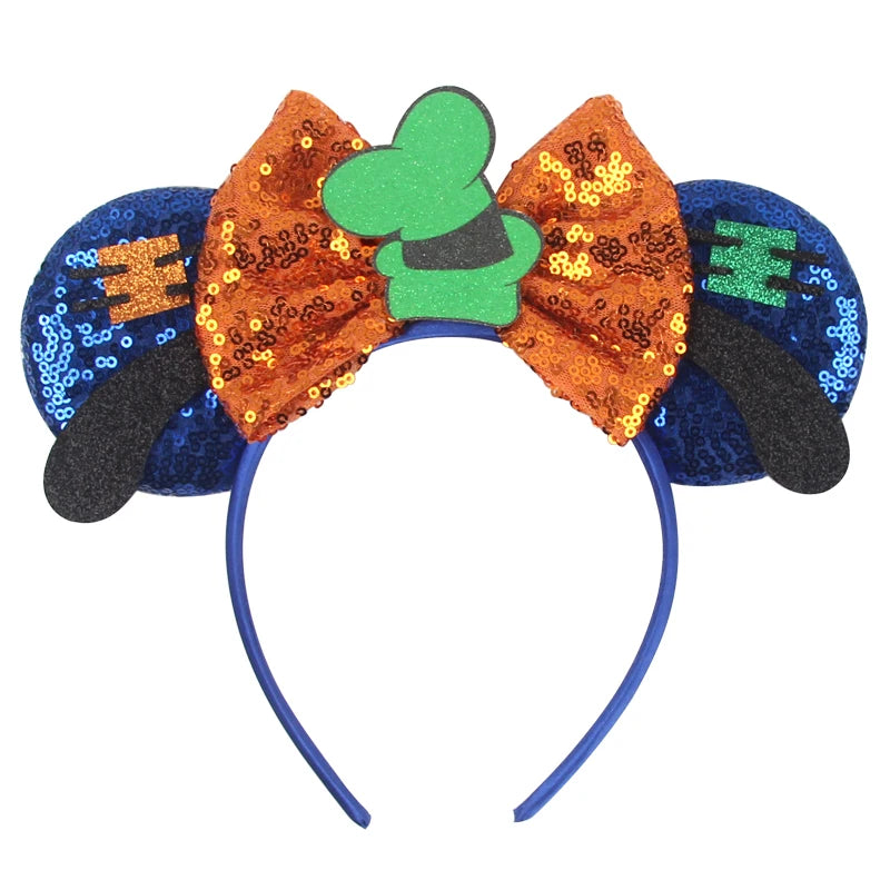 New Christmas Halloween Mouse Ears Headband Cartoon Sequin Bows Headband Birthday Party Princess Cosplay Costume For Women Adult