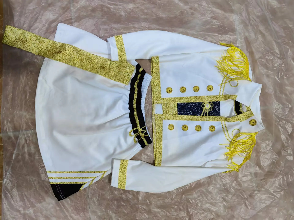 Kids Anime Cosplay Girl Costume Group Idol Singer Performance Show Black Golden Costume Child Halloween Party Clolthes Outfit