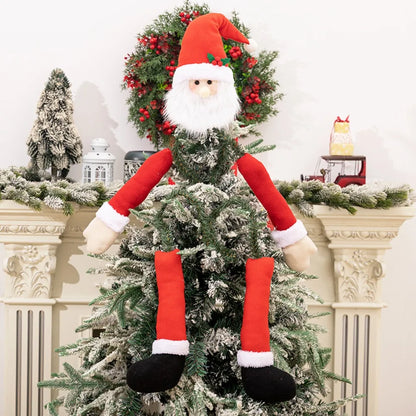 3D Christmas Decoration Supplies Creative Cute Hugging Tree Doll Pendant Three-dimensional Santa Claus DIY Decor Supplies