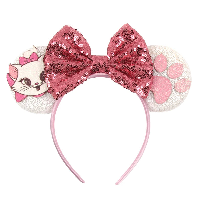 New Christmas Halloween Mouse Ears Headband Cartoon Sequin Bows Headband Birthday Party Princess Cosplay Costume For Women Adult
