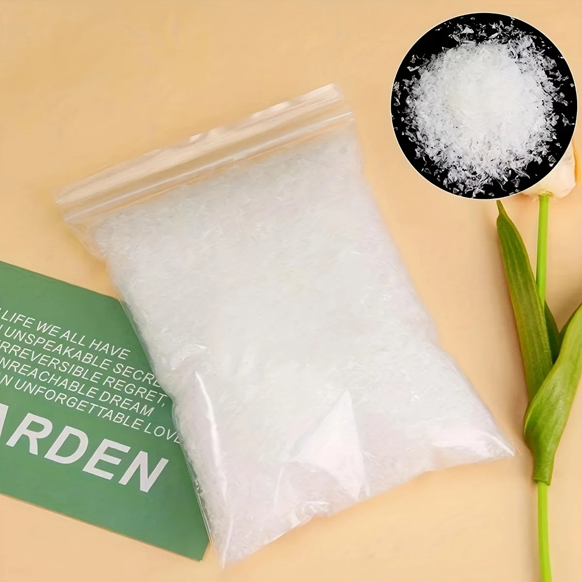 100g Artificial Snow Flakes, Fake Snow for Christmas Decor & Winter Crafts