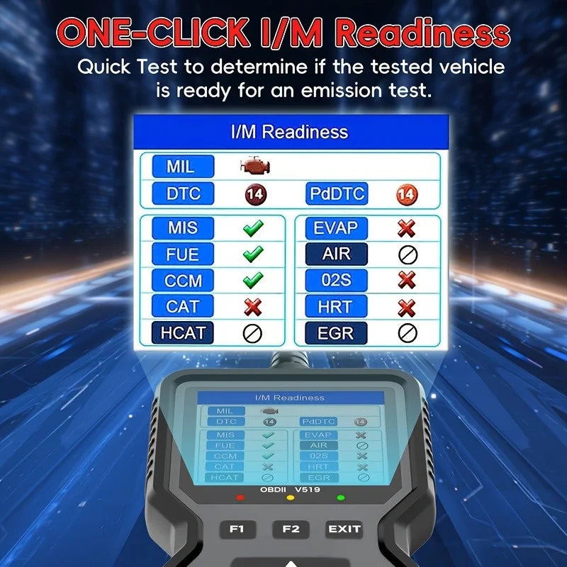 Professional Obd2 Diagnostic Tool for Heavy-Duty Vehicle Repair - Code Reader/Resetter, Supports Real-Time Data Stream, No Battery Required, Compatible with Vehicles from 1996 Onwards (Obdii/Eobd, Mode 6/8), Suitable for Mech
