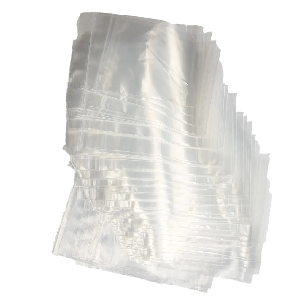 100Pcs Reclosable Clear Plastic Packaging Bags Strong Poly Zip Locks Baggies Grip Self Seal Resealable Baggy For Candy Packing