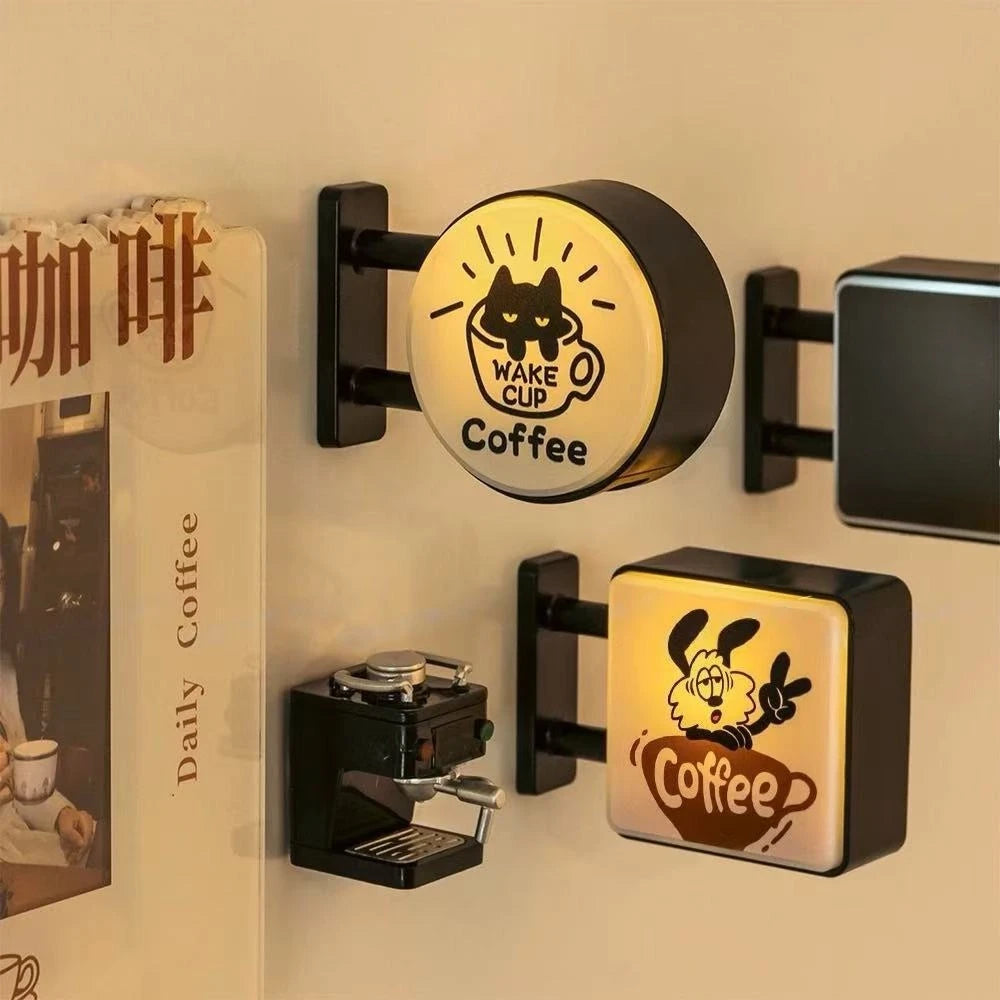 Mini Lightbox Fridge Magnet Coffee Japanese Creative Tourism Souvenir Magnetic Luminous Light Box Home Decoration Gift