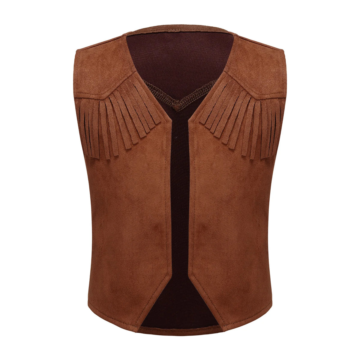 Kids Girl Boy Fringed Vest for Carnival Theme Party Tassels Top Open Front Waistcoat Child Halloween Western Cowboy Costumes