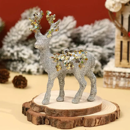 DIY Christmas Reindeer Ornaments Christmas Decorations For Home 2024 Christmas Tree Hanging Pendant Navidad Noel New Year Gifts