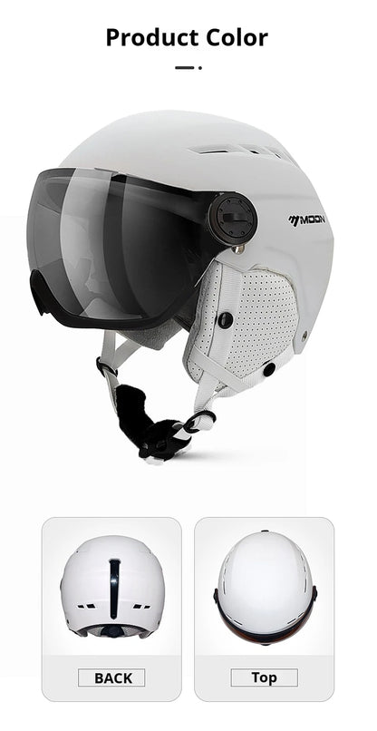Moon Hot Selling Ski Snowboard Helmet ABS+EPS Integrated Goggle Shield Low Weight Adults Men Women Ski Helmet