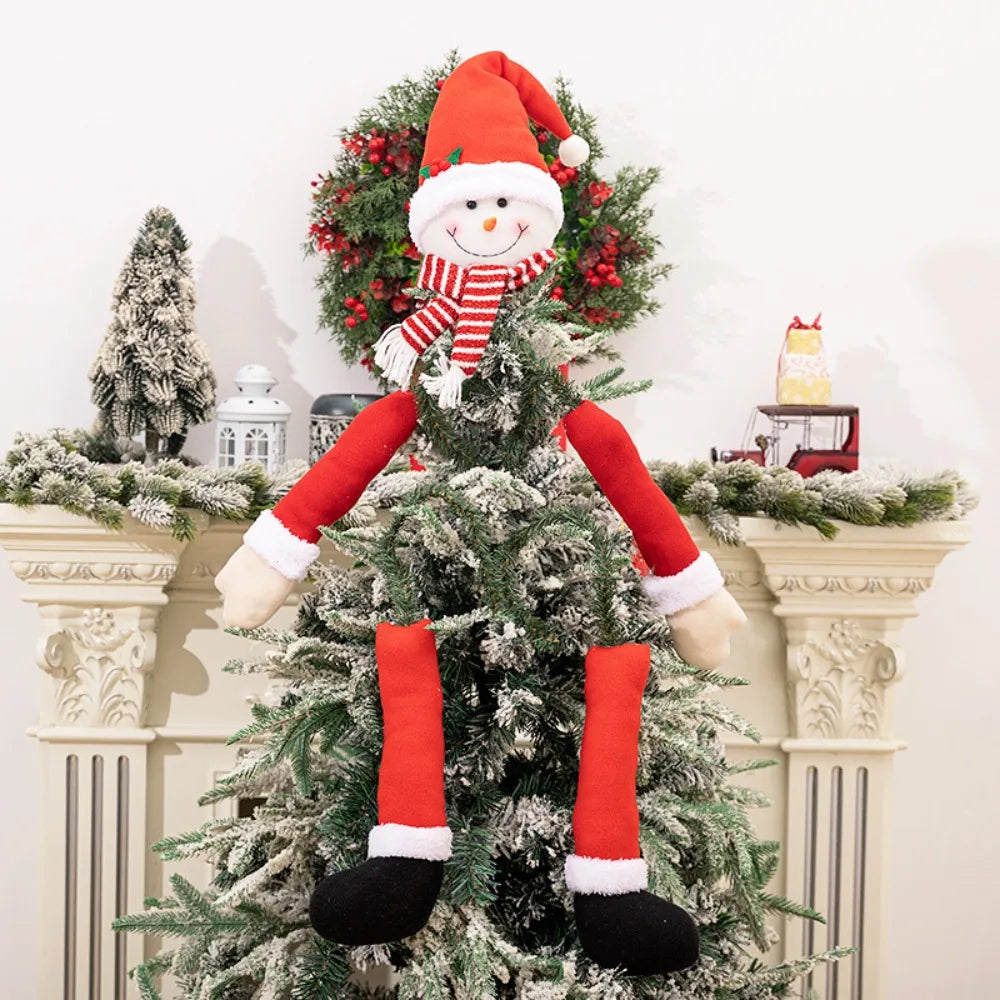 3D Christmas Decoration Supplies Creative Cute Hugging Tree Doll Pendant Three-dimensional Santa Claus DIY Decor Supplies