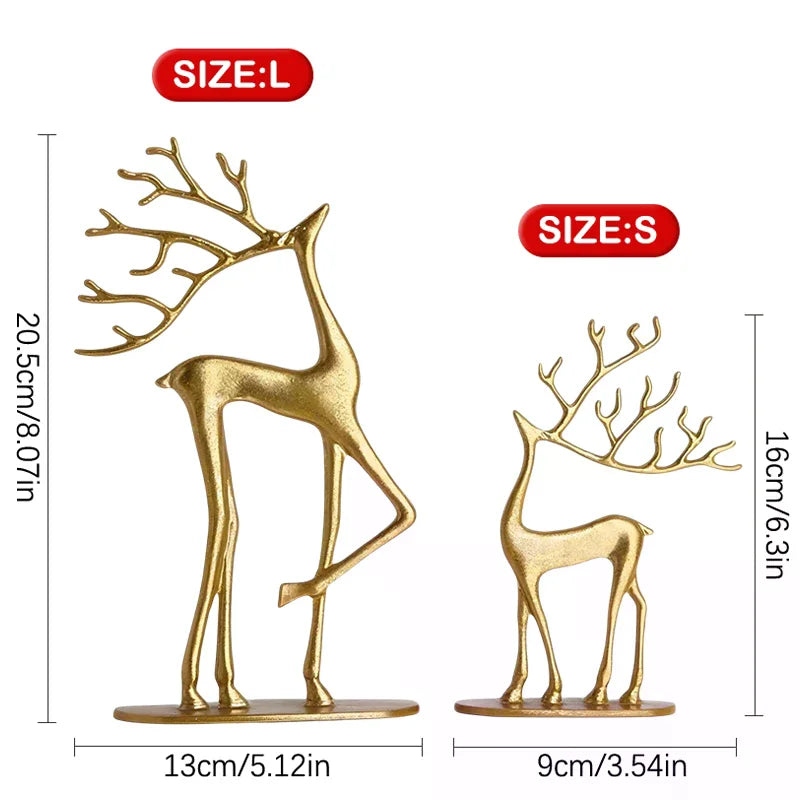 Reindeer Christmas Decor, Resin Reindeer Figurines, Modern Minimalist Xmas Sculpture, Elegant Indoor Holiday Decor