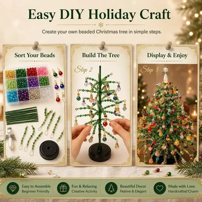 DIY Beaded Christmas Tree Kit Handmade Creative DIY Beading Project Set 3D Crystal Bead Holiday Craft Set for Women Men Home