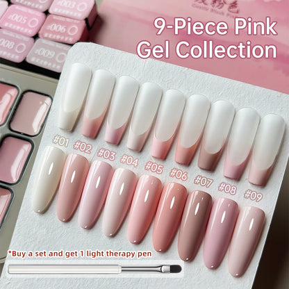 9 Colors Pink Patting Gel Smudge Canned High Saturation Popular Semi-Solid Nail Polish Gel Nail Salon