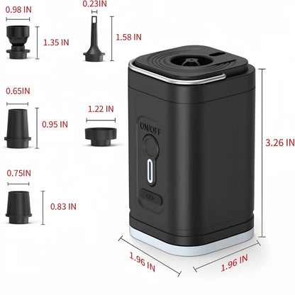 Mini Portable Air Pump 1200mAh USB Rechargeable Wireless Inflator Deflator for Camping Mattress Pool Float Boat Fast Inflation