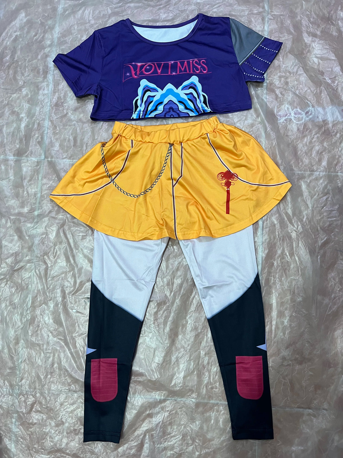 Kids Anime Cosplay Girl Costume Group Idol Singer Performance Show Black Golden Costume Child Halloween Party Clolthes Outfit