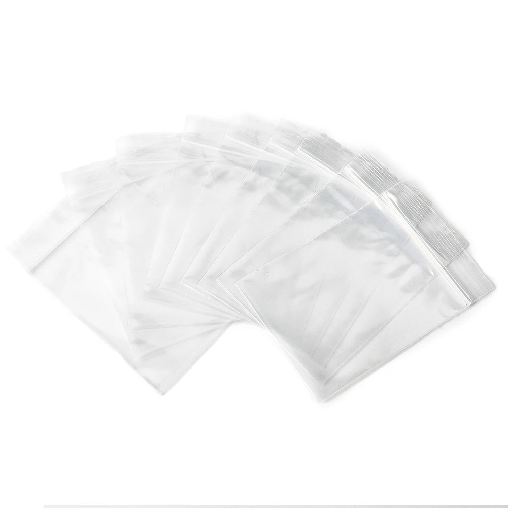 100Pcs Reclosable Clear Plastic Packaging Bags Strong Poly Zip Locks Baggies Grip Self Seal Resealable Baggy For Candy Packing