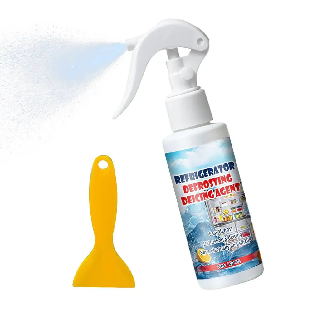 Freezer Frost Remover 100/120ml Fridge Freezer Defrosting Spray Ice Removal Spray Quickly Removes Ice Buildup Spray with Shovel