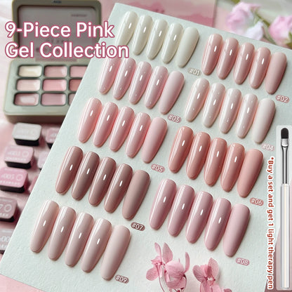 9 Colors Pink Patting Gel Smudge Canned High Saturation Popular Semi-Solid Nail Polish Gel Nail Salon