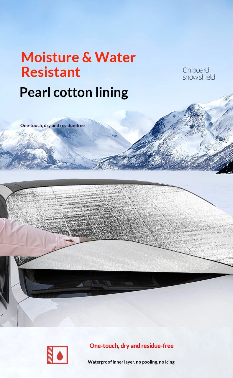Car Windshield Snow Cover | PE Aluminum Film Winter Ice & Frost Shield | UV Protection & Dustproof Sunshade for Car Windshield