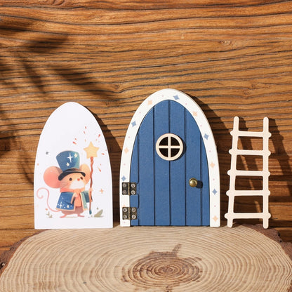 Dollhouse Mini Home Decorations Wood Fairy Elf Door Baby Room Wall Decoration Craft Ornaments Commemorative Tooth Box Baby Gift