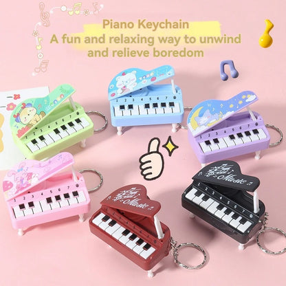 Mini Desktop Piano Keychain Cute Music Game Machine Colorful Bag Pendant Children's Educational Toy Easter Gift