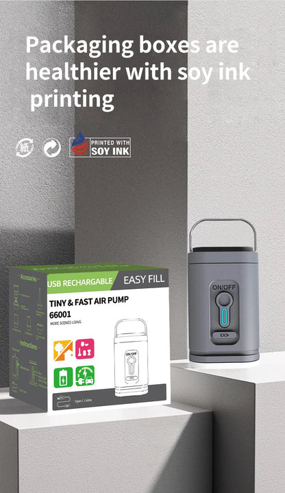 Mini Portable Air Pump with 1300mAh Battery USB Rechargeable to Inflate Deflate for Pool Floats, Air Bed, Vacuum Storage Bags