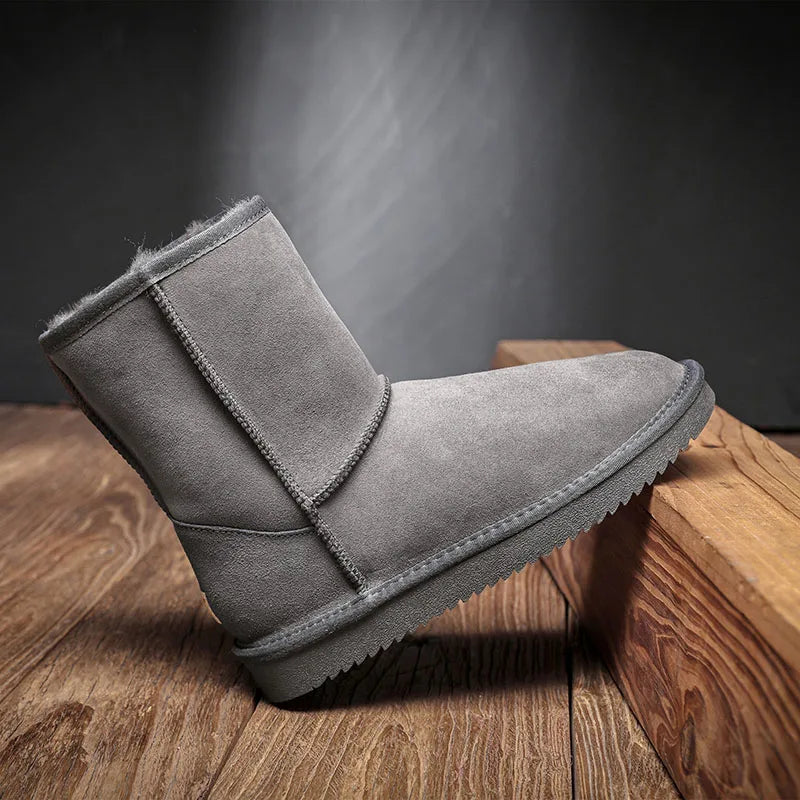 Snow Boots Men Waterproof Australia Winter Warm Shoes Non Slip Rubber Sole 100% Genuine Sheepskin Leather Big Size Wholesale