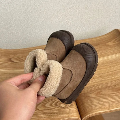 Soft Leather Children's Snow Boots for Baby Toddler Warm Fleece Lined Winter Outdoor Footwear Toddler Boots for Little Kids