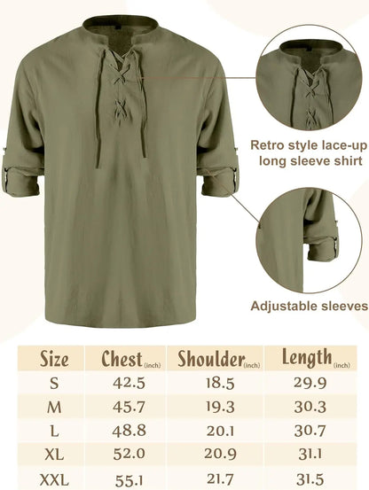 4 Pcs Halloween Men's Renaissance Costume Set Medieval Pirate Shirt Ankle Banded Pants Viking Belt Accessories